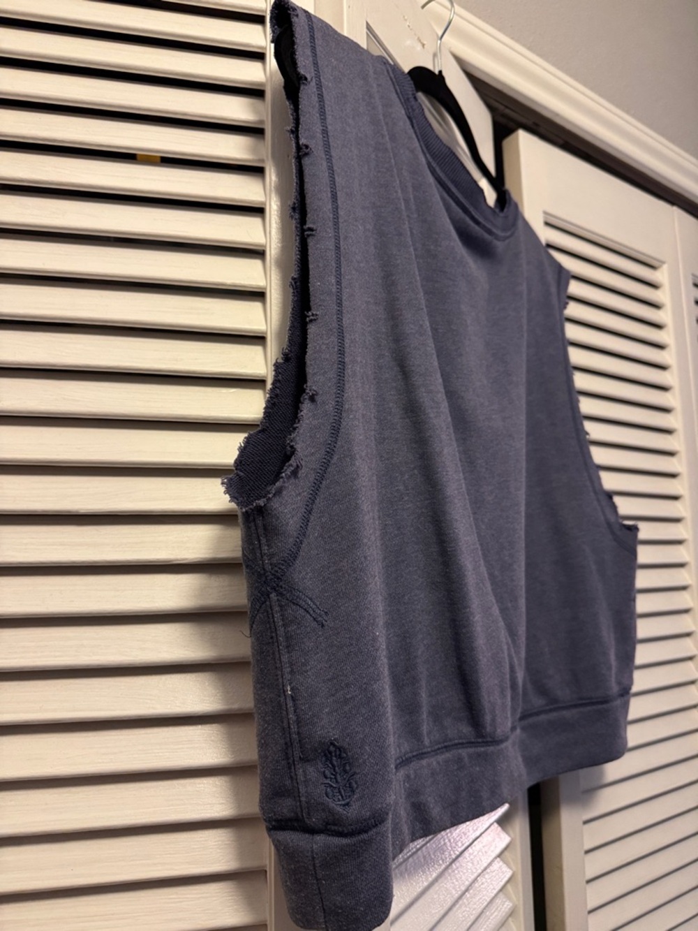 FP Movement by Free People Raw-Edge Sleeveless Crop Top - Dusty Blue - Picture 3 of 8